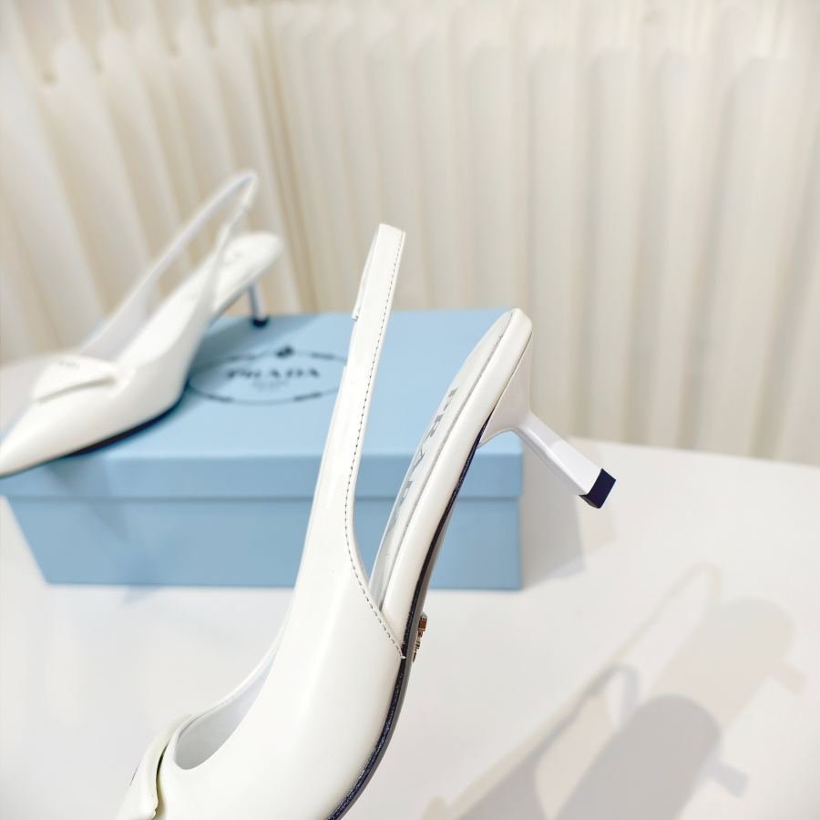 Prada women's shoes Prada shiny leather high heel pointed toe sandals — 1:1 Replica — photo 8