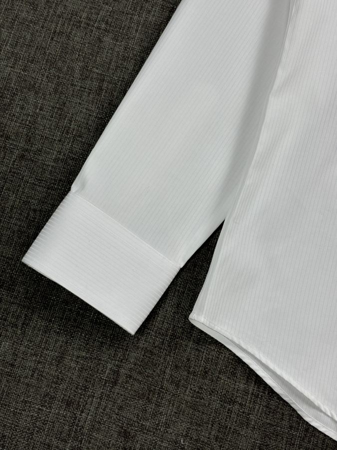 Ferragamo men classic business casual shirt with figure-shaped collar, high count, dark pattern, — AAA Quality Replica — photo 12