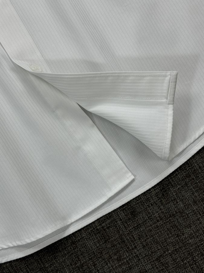 Ferragamo men classic business casual shirt with figure-shaped collar, high count, dark pattern, — AAA Quality Replica — photo 13