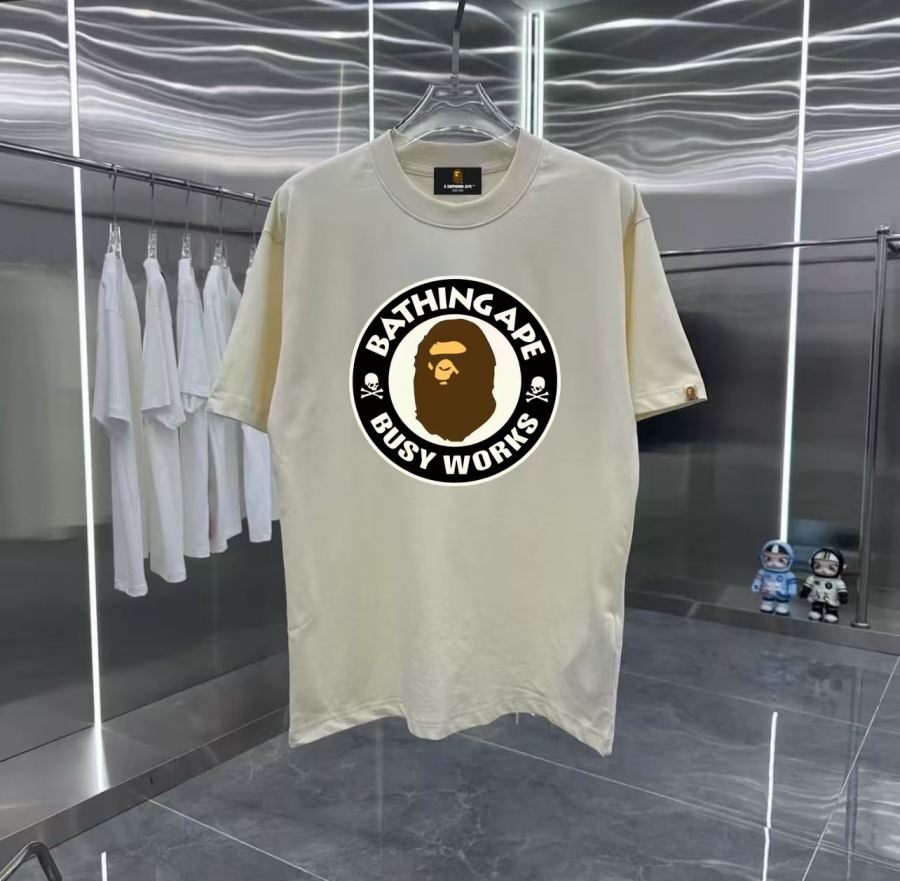 Bape Clothes Bape Retro Couple Printed Short Sleeve T Drop Shoulder Sleeves — 1:1 Replica For Sale — photo 5