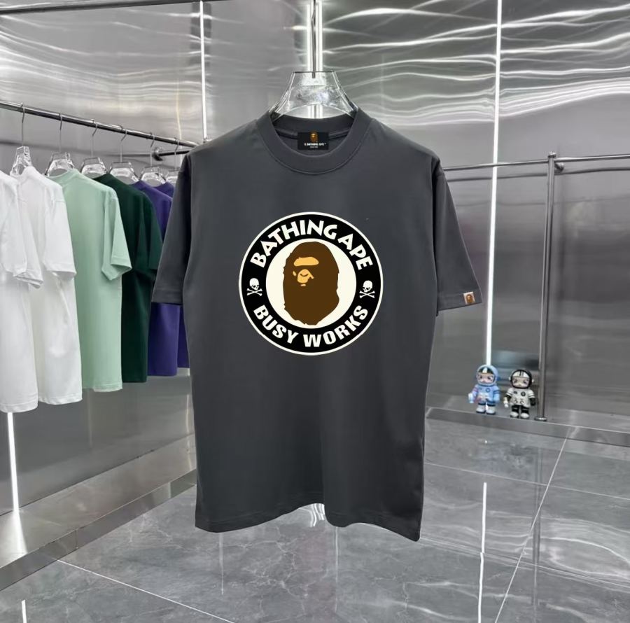 Bape Clothes Bape Retro Couple Printed Short Sleeve T Drop Shoulder Sleeves — 1:1 Replica For Sale — photo 3