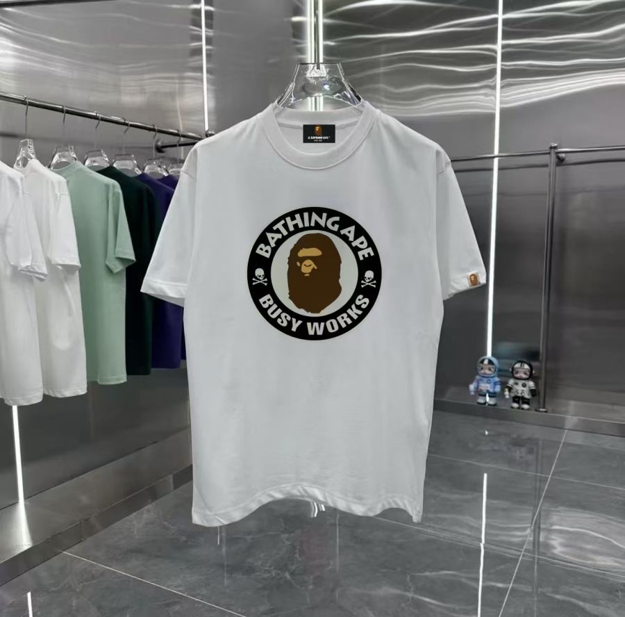 Bape Clothes Bape Retro Couple Printed Short Sleeve T Drop Shoulder Sleeves — 1:1 Replica For Sale — photo 7