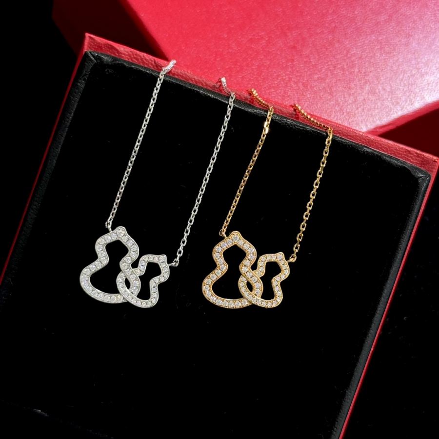 Qeelin Jewelry SY004 Full diamond double gourd necklace, 925 sterling silver, platinum, rose gold, — Premium Replica — photo 6