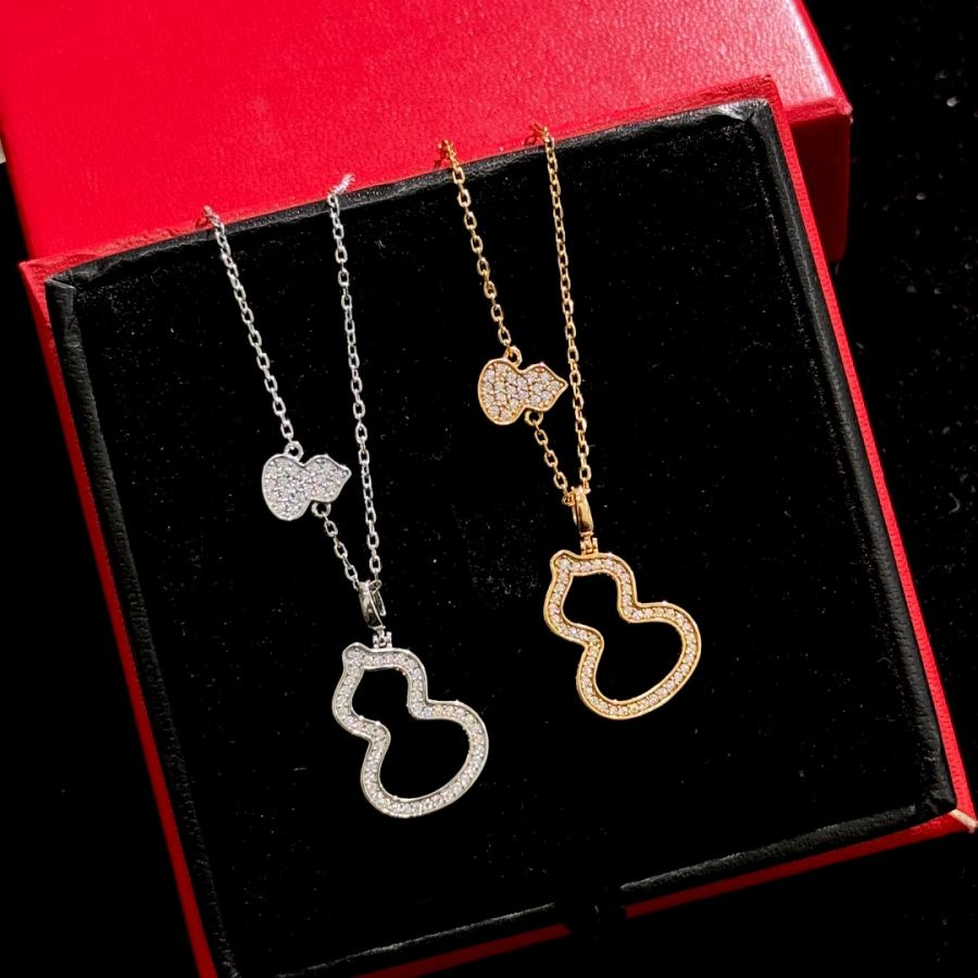 Qeelin Jewelry s0043 Popular classic gourd full-diamond hollow necklace. 925 sterling silver inlay. — AAA Quality Replica — photo 5