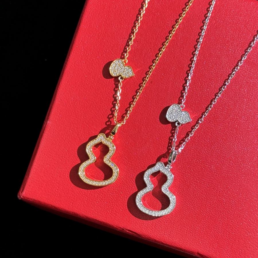 Qeelin Jewelry s0043 Popular classic gourd full-diamond hollow necklace. 925 sterling silver inlay. — AAA Quality Replica — photo 9