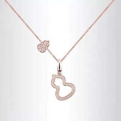 Qeelin Jewelry s0043 Popular classic gourd full-diamond hollow necklace. 925 sterling silver inlay. — AAA Quality Replica — photo 2