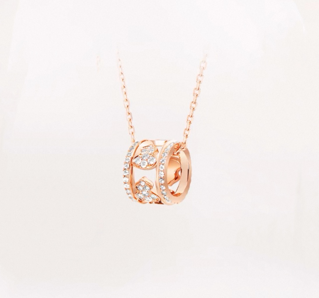 Qeelin Jewelry A6137 Qilin Gourd full of diamonds Small waist necklace, 925 silver plated with thick — 1:1 Replica — photo 2