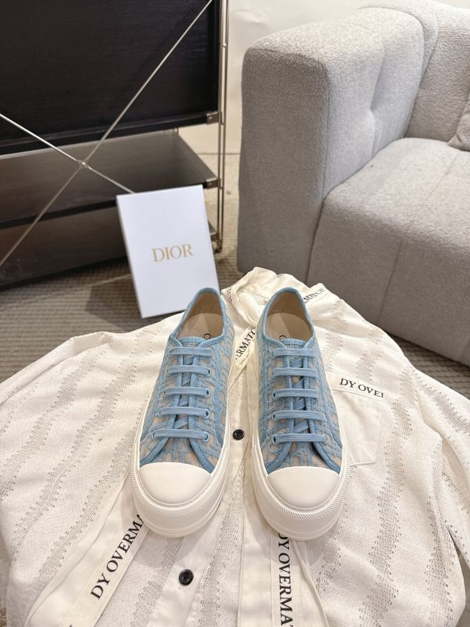 Sapatos femininos Dior Estilo de malha colorida mais recente (fundo grosso)