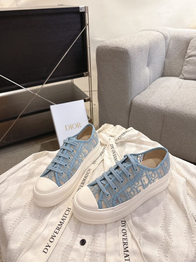 Sapatos femininos Dior Estilo de malha colorida mais recente (fundo grosso) — photo 7