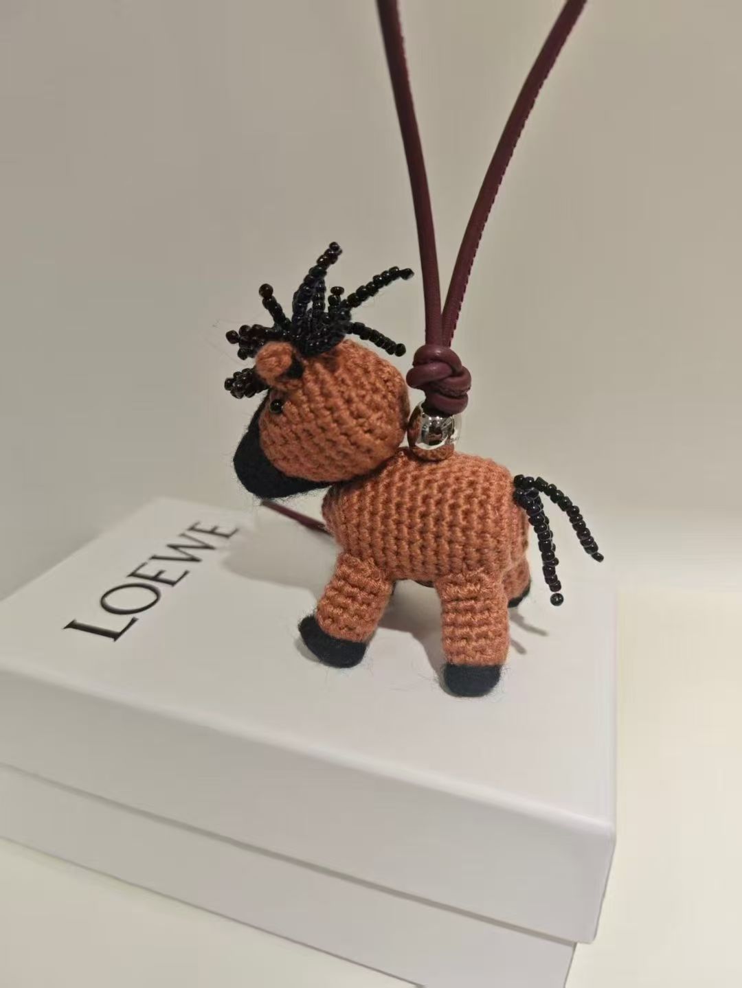 Loewe Jewelry Loewe Felt Horse Charm White/Brown — 1:1 Replica — photo 5