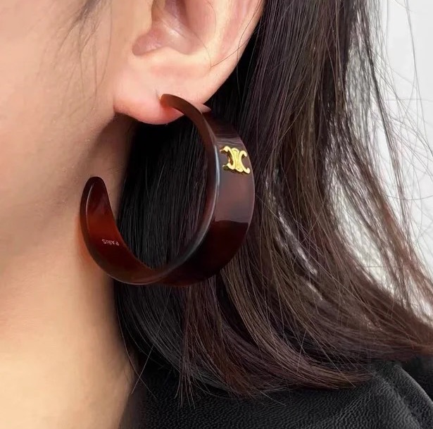 Celine Jewelry Celine acrylic earrings retro fashionable — 1:1 Replica — photo 8