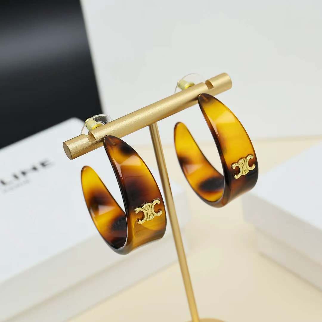 Celine Jewelry Celine acrylic earrings retro fashionable — 1:1 Replica — photo 5