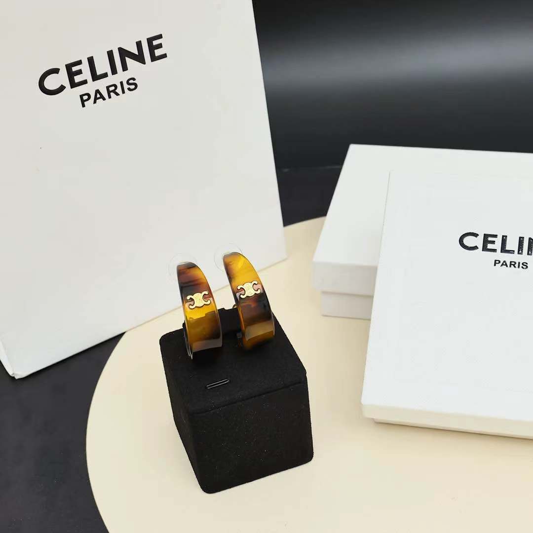 Celine Jewelry Celine acrylic earrings retro fashionable — 1:1 Replica