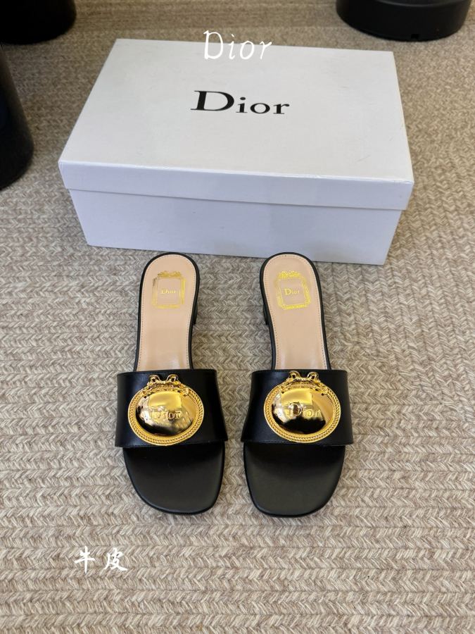 Dior damesko Tykk hæl okseskinn