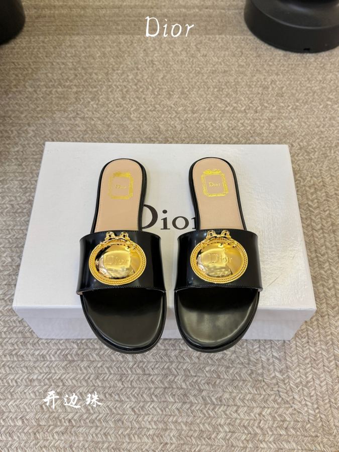 Sapatos femininos Dior com contas de borda aberta de alta qualidade