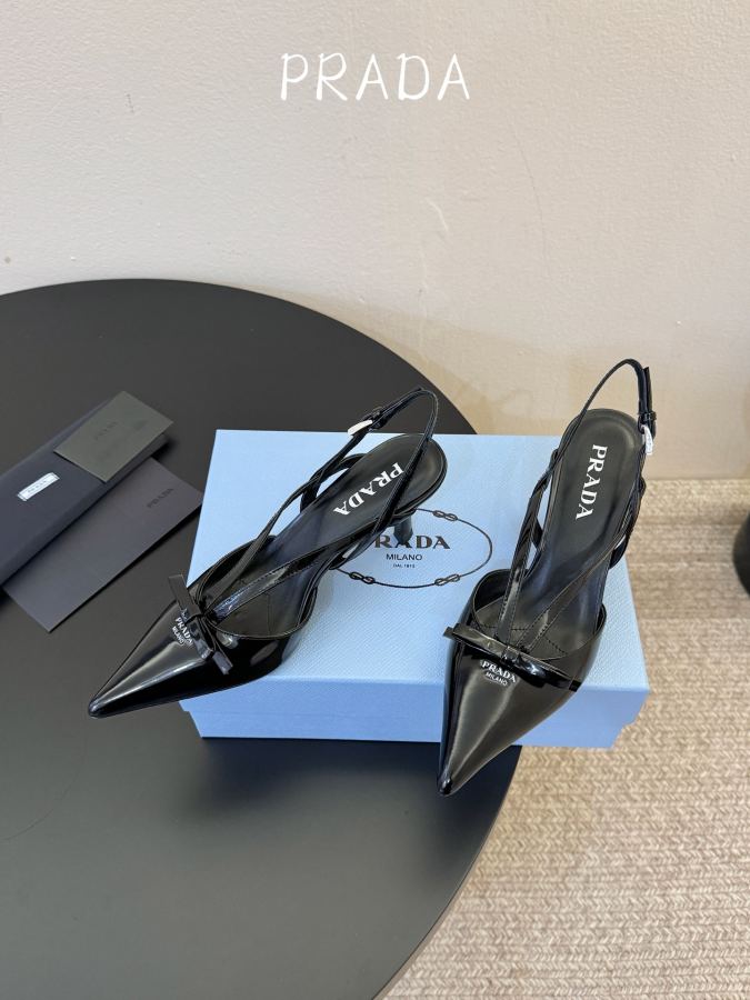 Prada women's shoes PRAD* Retro Triangle Pointed Toe Kitten Heel — 1:1 Replica For Sale — photo 3