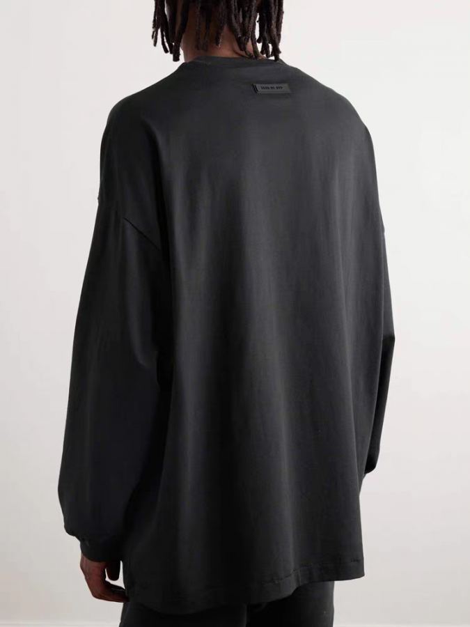 Fear of God Clothes Essentials Long Sleeve T-Shirts FOG Series LOGO T OVERSIZE 260 G LOGO Essentials — AAA Quality Replica — photo 4