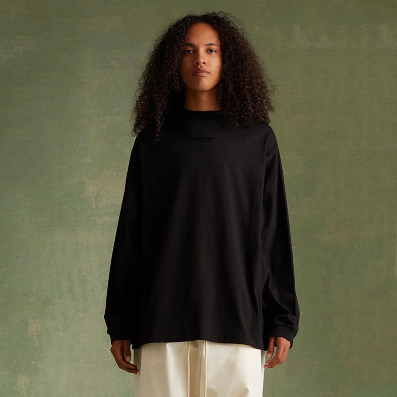 Fear of God Clothes Essentials Long Sleeve T-Shirts FOG Series LOGO T OVERSIZE 260 G LOGO Essentials — AAA Quality Replica