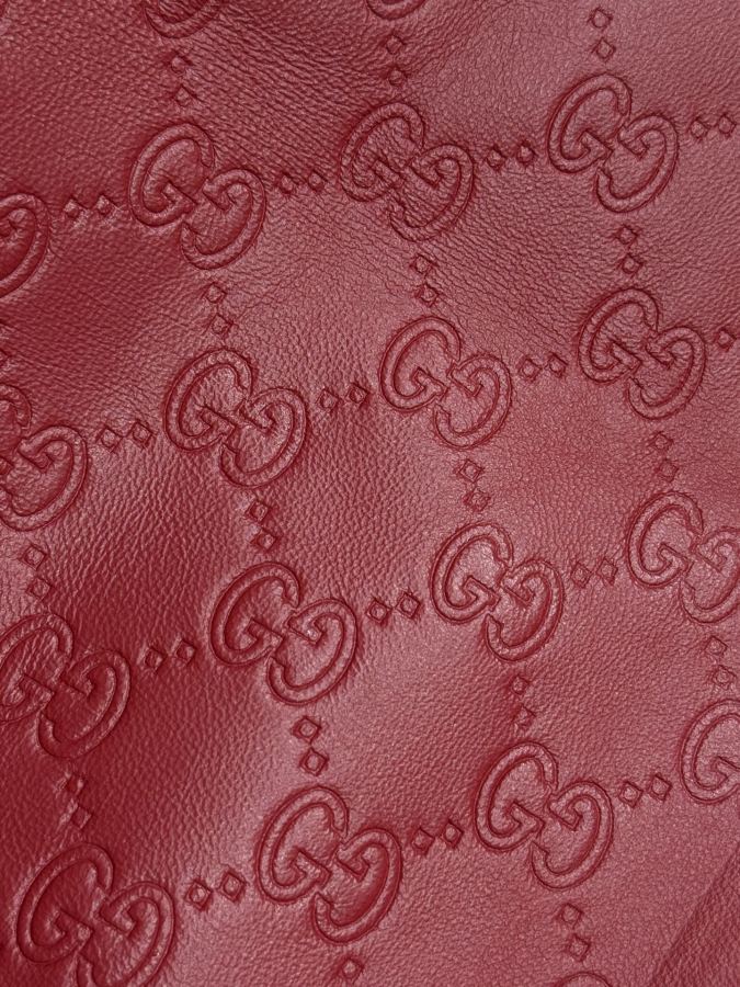 Gucci men GUCCI Double G embossed leather trousers — 1:1 Replica — photo 9