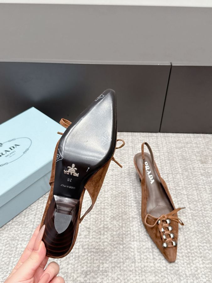 Prada women's shoes SSS launches Prada’s latest long boots, sandals, thin heels, empty backs, — AAA Quality Replica — photo 9