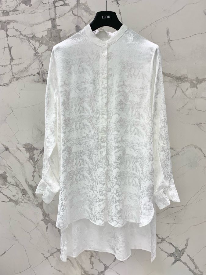 Dior Women 𝗗𝗜𝗢* Dijia New Chinese style jacquard acetate shirt — AAA Quality Replica — photo 8