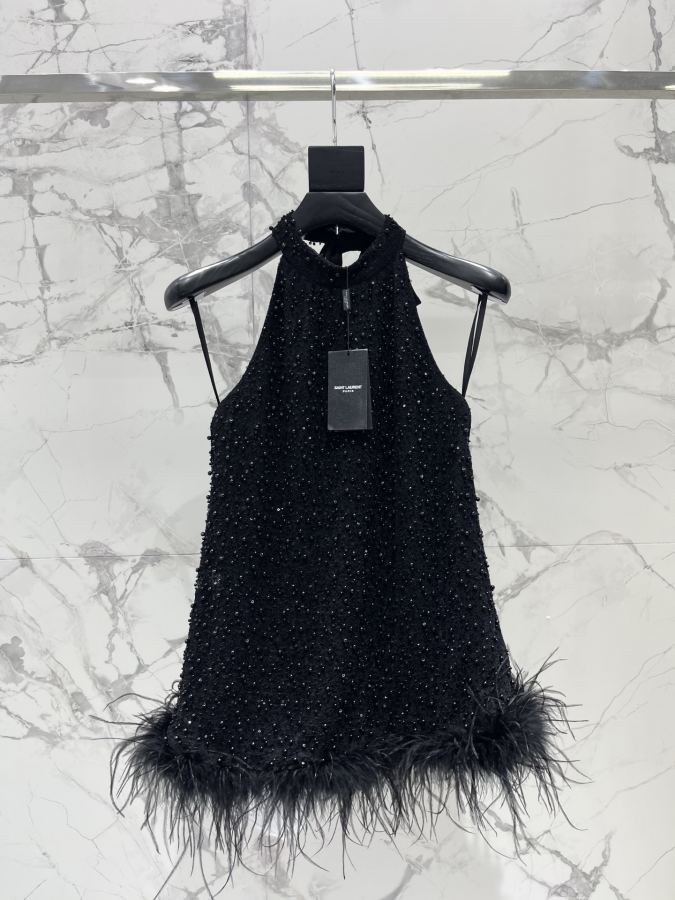 YSL Women 𝗦𝗔𝗜𝗡𝗧 𝗟𝗔𝗨𝗥𝗘𝗡* Holy Family New Heavy Industry Nailed Halter — 1:1 Replica For Sale