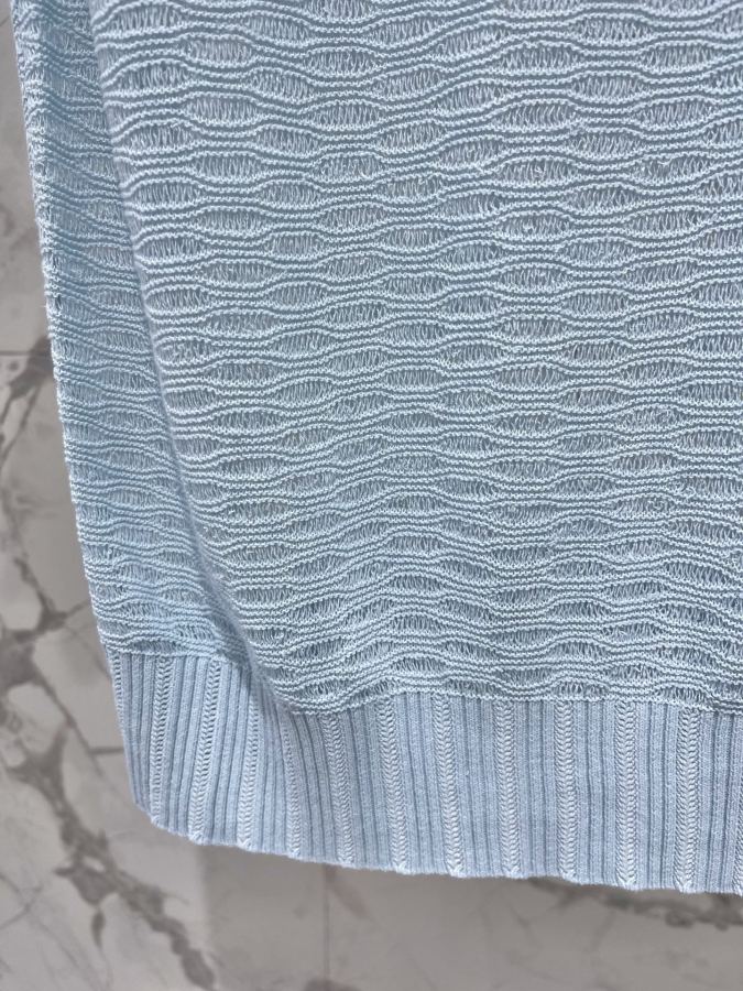 Celine Women 𝗖𝗘𝗟𝗜𝗡𝗘* Celine Early Spring New Hollow Breathable Knitted Short Sleev — 1:1 Replica For Sale — photo 5