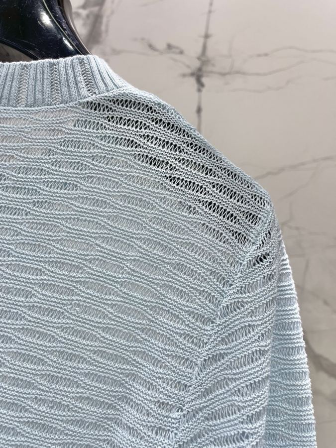 Celine Women 𝗖𝗘𝗟𝗜𝗡𝗘* Celine Early Spring New Hollow Breathable Knitted Short Sleev — 1:1 Replica For Sale — photo 6
