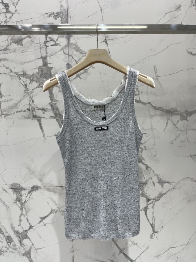 Miumiu Women 𝗠𝗜𝗨𝗠𝗜𝗨* Miu early spring New lace girly age-reducing knitted vest — 1:1 Replica For Sale
