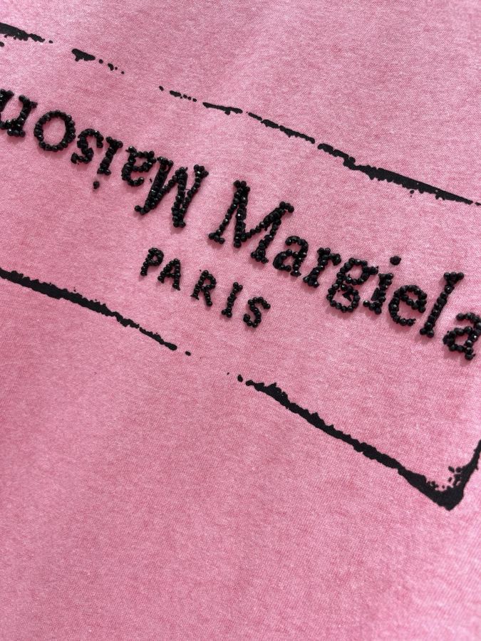 MM6 Women 𝐌𝐌6* Margiela early spring New digital printed letter embroidered bead cotton short — AAA Quality Replica — photo 4