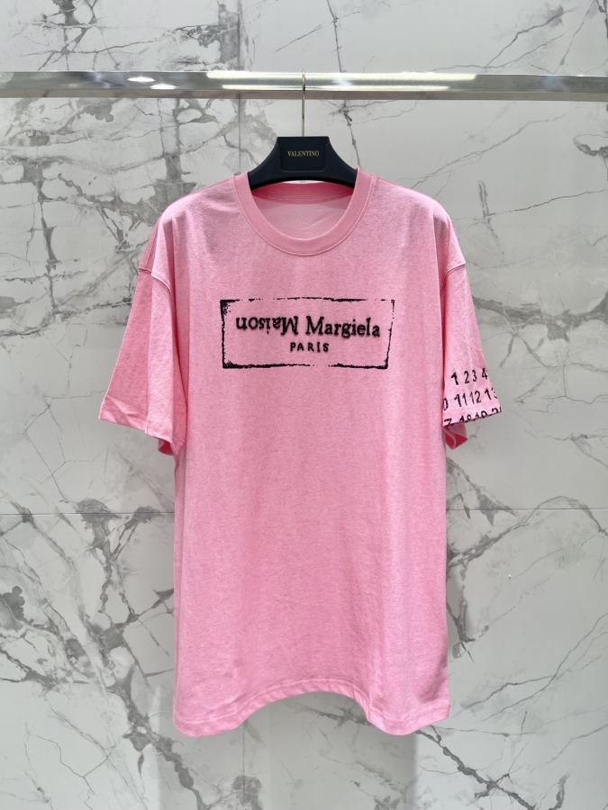 MM6 Women 𝐌𝐌6* Margiela early spring New digital printed letter embroidered bead cotton short — AAA Quality Replica