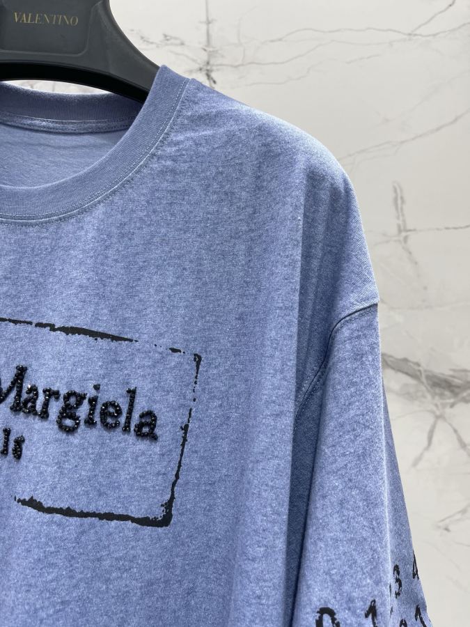 MM6 Women 𝐌𝐌6* Margiela early spring New digital printed letter embroidered bead cotton short — 1:1 Replica For Sale — photo 3
