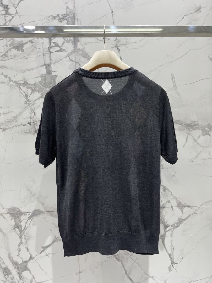 Miumiu Women 𝗠𝗜𝗨𝗠𝗜𝗨* Miu early spring retro diamond plaid knitted round neck — Premium Replica — photo 9