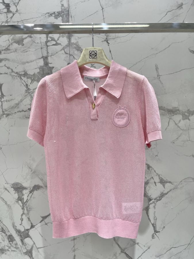 Dior Women 𝗗𝗜𝗢𝗥* Dior New lapel embroidered hollow short sleeves — AAA Quality Replica — photo 2