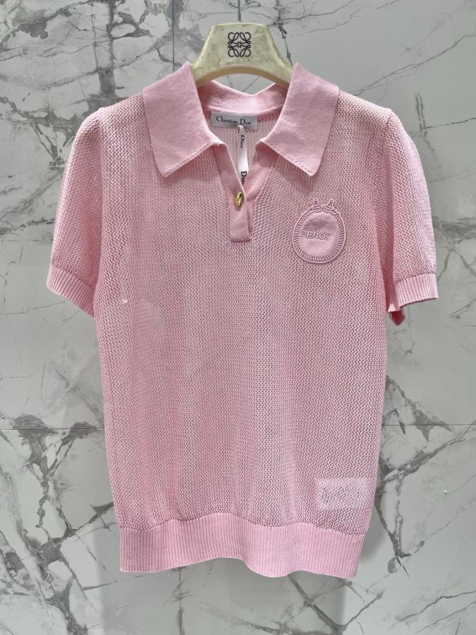 Dior Women 𝗗𝗜𝗢𝗥* Dior New lapel embroidered hollow short sleeves — AAA Quality Replica — photo 3