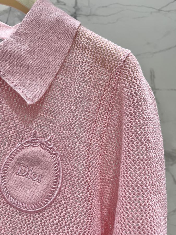 Dior Women 𝗗𝗜𝗢𝗥* Dior New lapel embroidered hollow short sleeves — AAA Quality Replica — photo 5