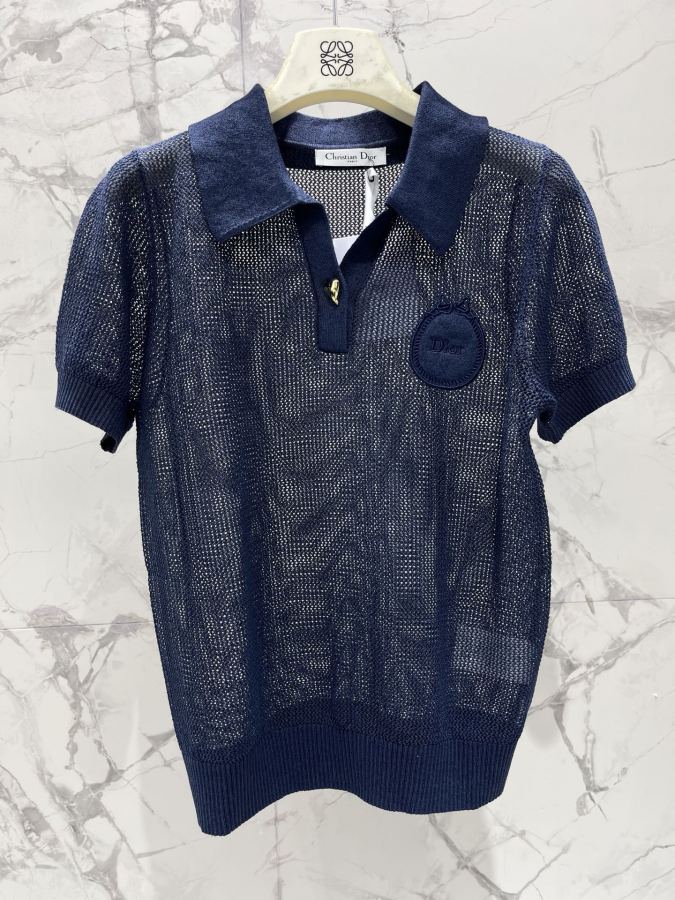 Dior Women 𝗗𝗜𝗢𝗥* Dior New lapel embroidered hollow short sleeves — 1:1 Replica For Sale — photo 2