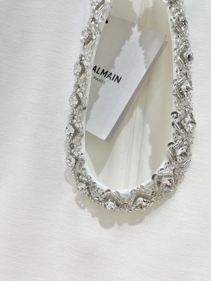 BALMAIN Women 𝗕𝗔𝗟𝗠𝗔𝗜* Bal's New large rhinestone decorated sleeveless slim dress — 1:1 Replica For Sale — photo 5