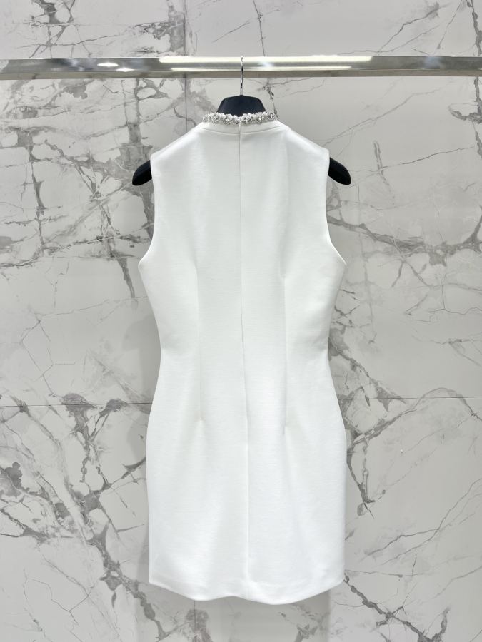 BALMAIN Women 𝗕𝗔𝗟𝗠𝗔𝗜* Bal's New large rhinestone decorated sleeveless slim dress — 1:1 Replica For Sale — photo 9