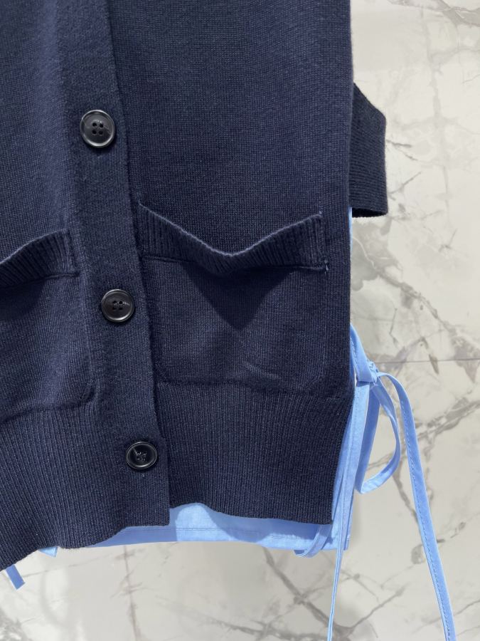 Miumiu Women 𝗠𝗜𝗨𝗠𝗜𝗨* Miu college style layered vest top two-piece knitted vest — 1:1 Replica — photo 4