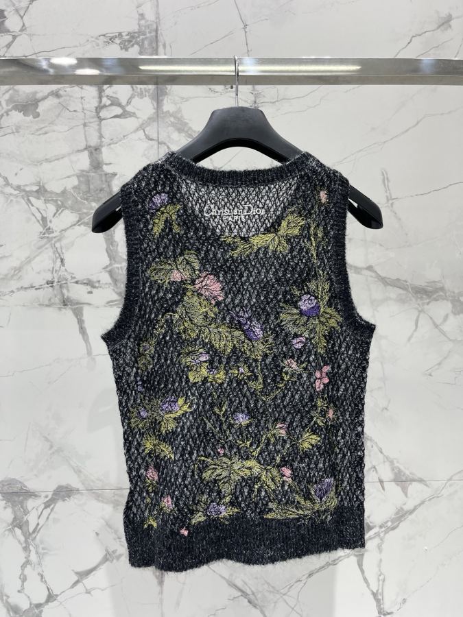 Dior Women 𝗗𝗜𝗢𝗥* Dior New Heavy Embroidered Floral Knitted Vest — 1:1 Replica For Sale — photo 8