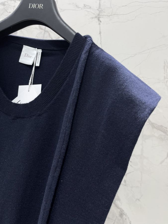 Dior Women 𝗗𝗜𝗢𝗥* Dior New simple striped navy collar knitted short sleeves — 1:1 Replica For Sale — photo 3