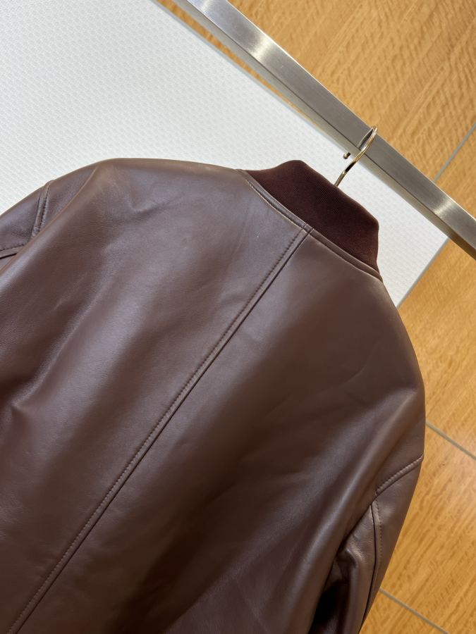 Gucci men GUCCI brand embroidered logo luxury baseball leather jacket — Premium Replica — photo 6