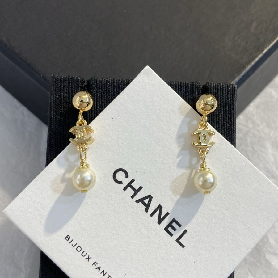 Dior Jewelry [Fragrant round ball hanging double C pearl earrings] — 1:1 Replica For Sale