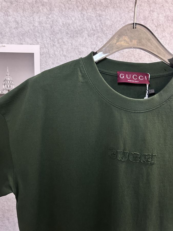 Gucci men GUCCI embroidered logo round neck short-sleeved T-shirt — AAA Quality Replica — photo 3