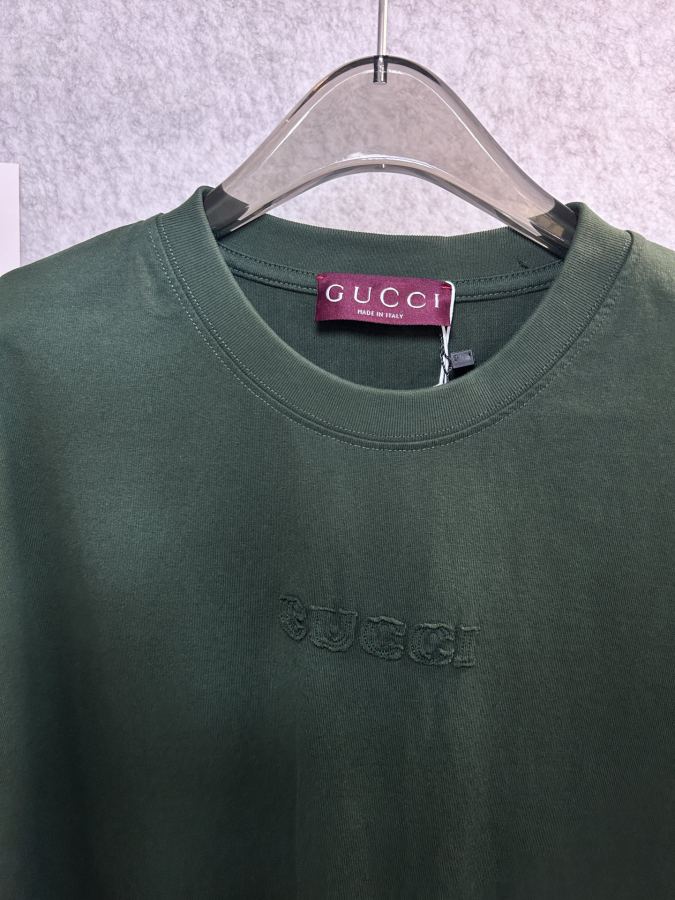 Gucci men GUCCI embroidered logo round neck short-sleeved T-shirt — AAA Quality Replica — photo 4
