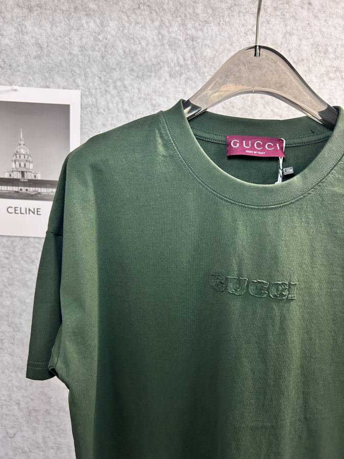 Gucci men GUCCI embroidered logo round neck short-sleeved T-shirt — AAA Quality Replica — photo 2