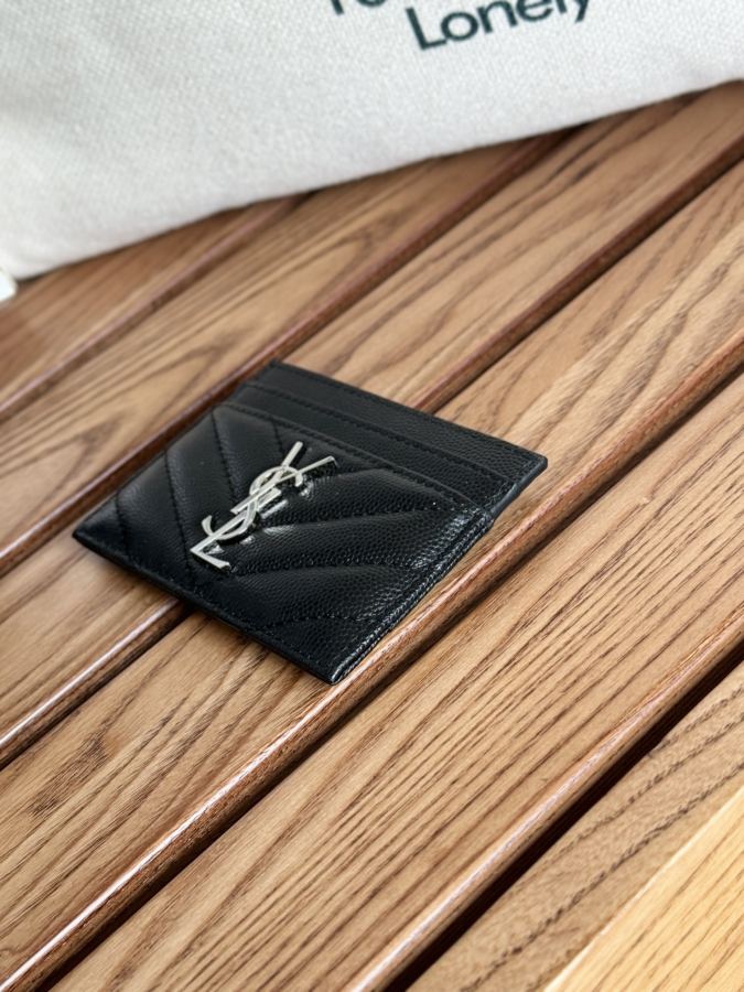 YSL bag YSL classic card holder made of ball-grained cowhide — 1:1 Replica For Sale — photo 4
