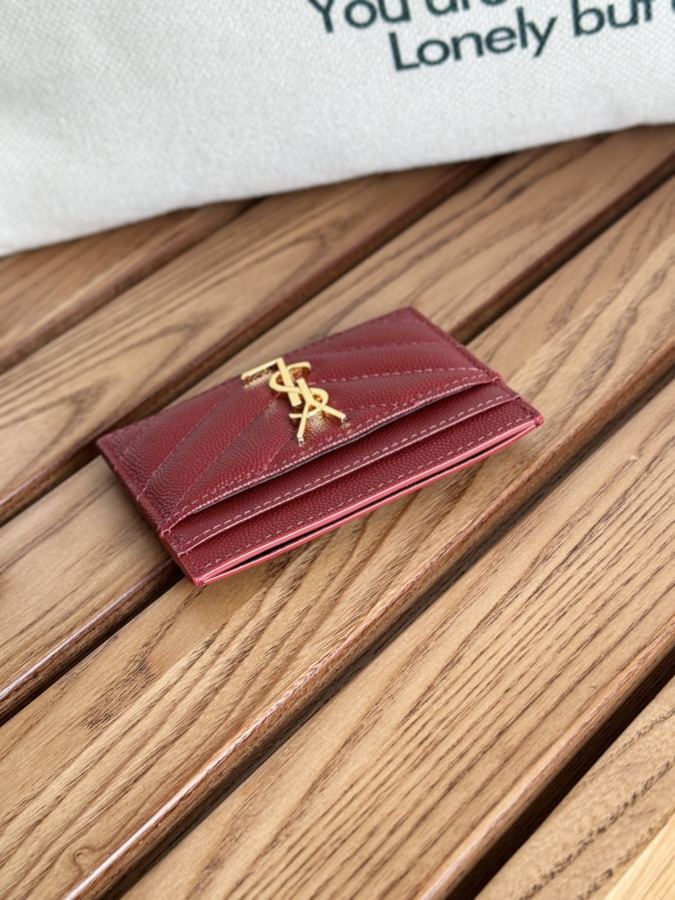YSL bag YSL classic card holder made of ball-grained cowhide — Premium Replica — photo 3