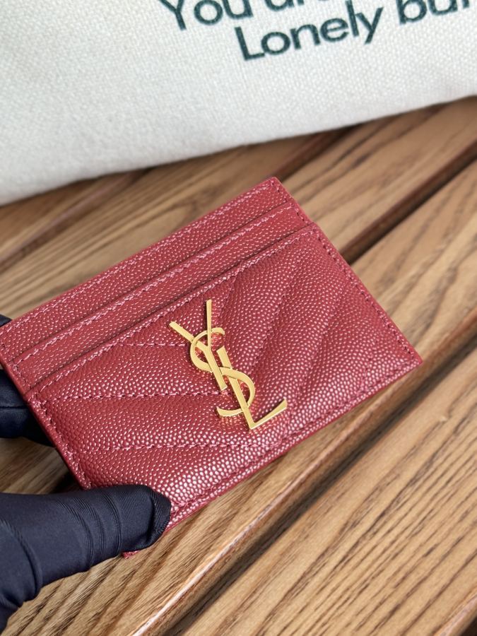 YSL bag YSL classic card holder made of ball-grained cowhide — Premium Replica — photo 6